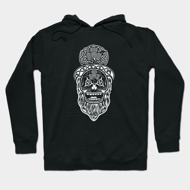 Celtic Sugar Skull (white) Hoodie by SaltyCult